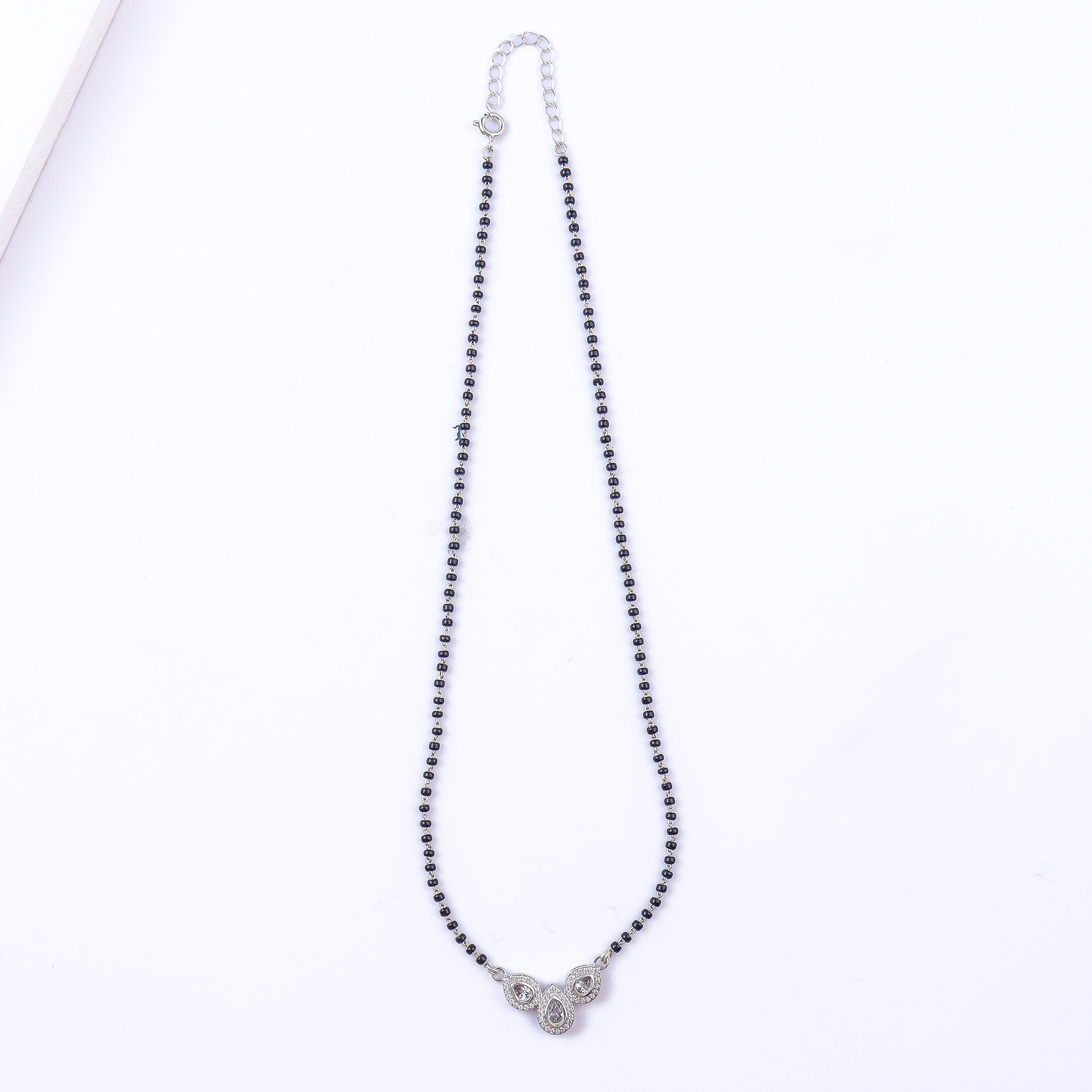 petal motif and CZ stone detailing on mangalsutra