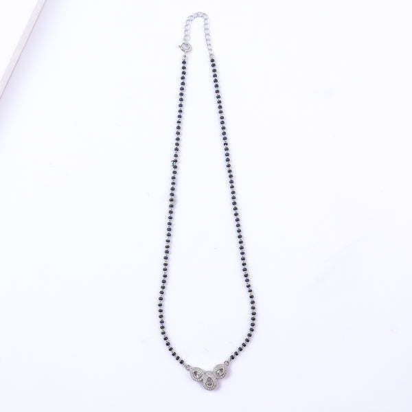 petal motif and CZ stone detailing on mangalsutra