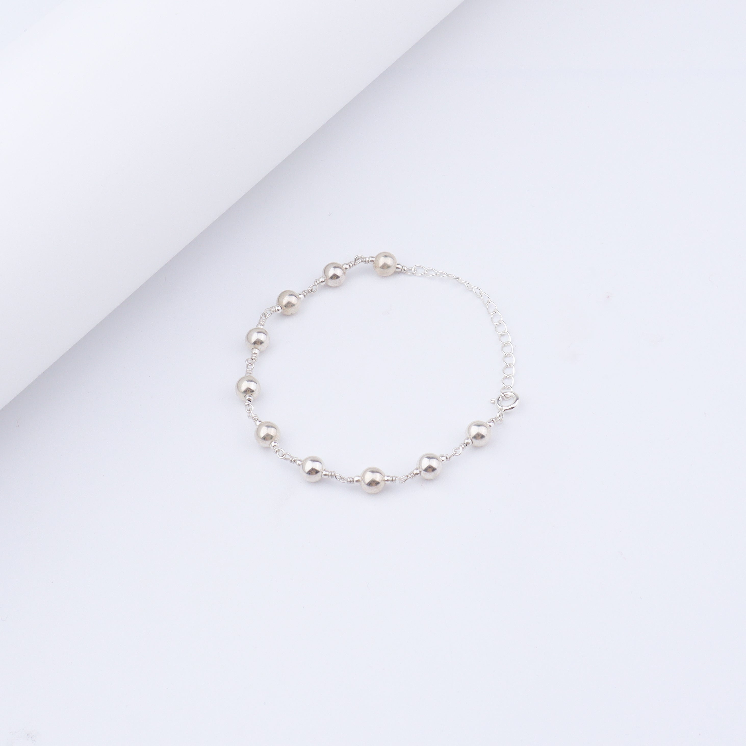 Classic Silver Bead Ganthan Bracelet