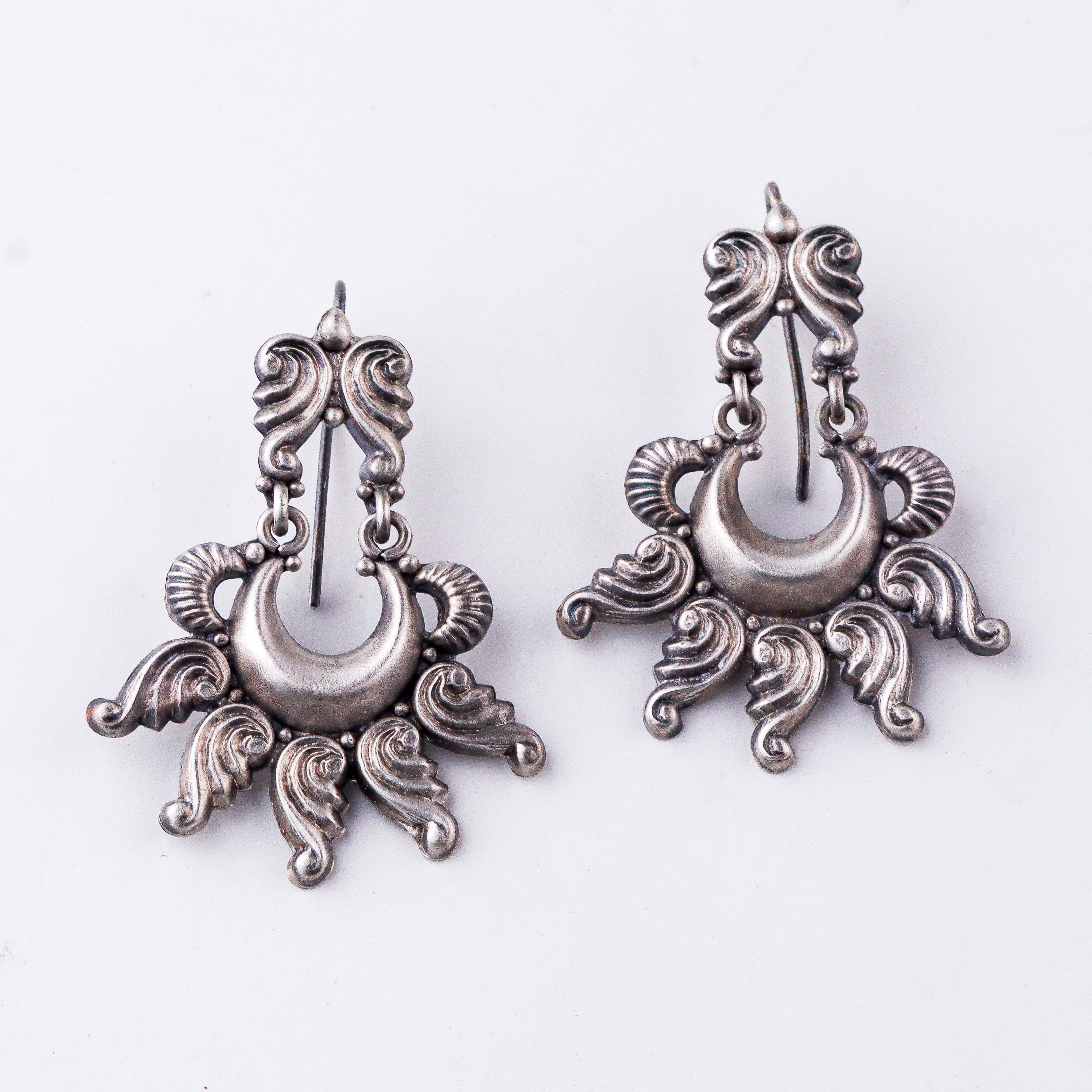 Chandra shankha earrings in 92.5 sterling silver