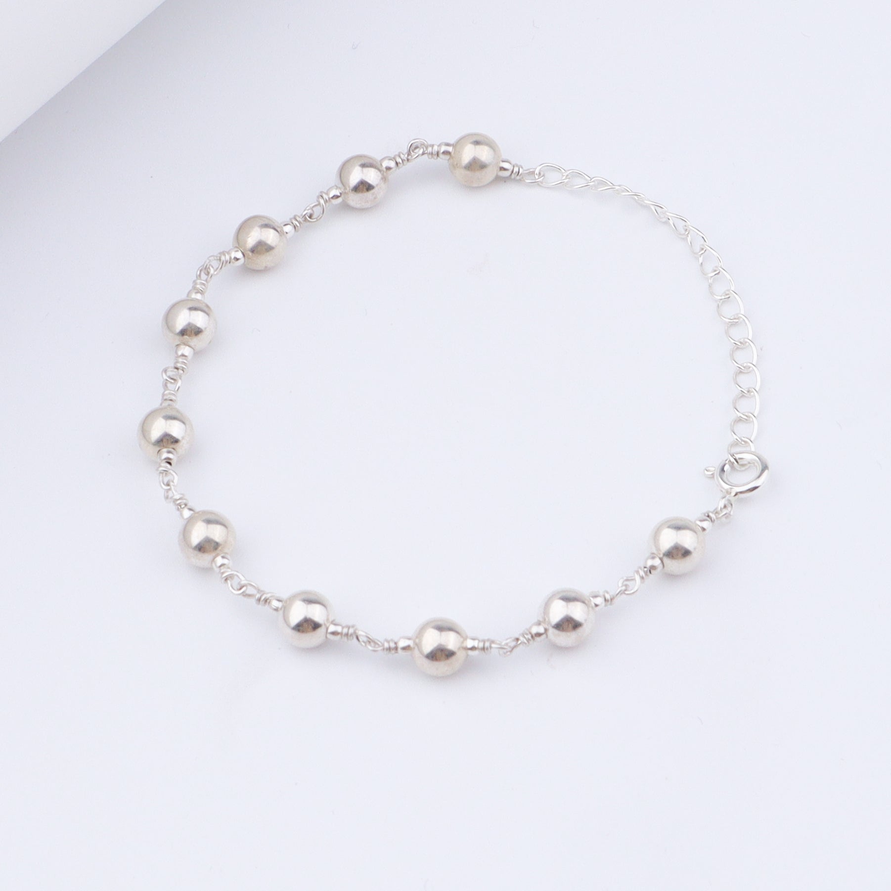 Classic Silver Bead Ganthan Bracelet