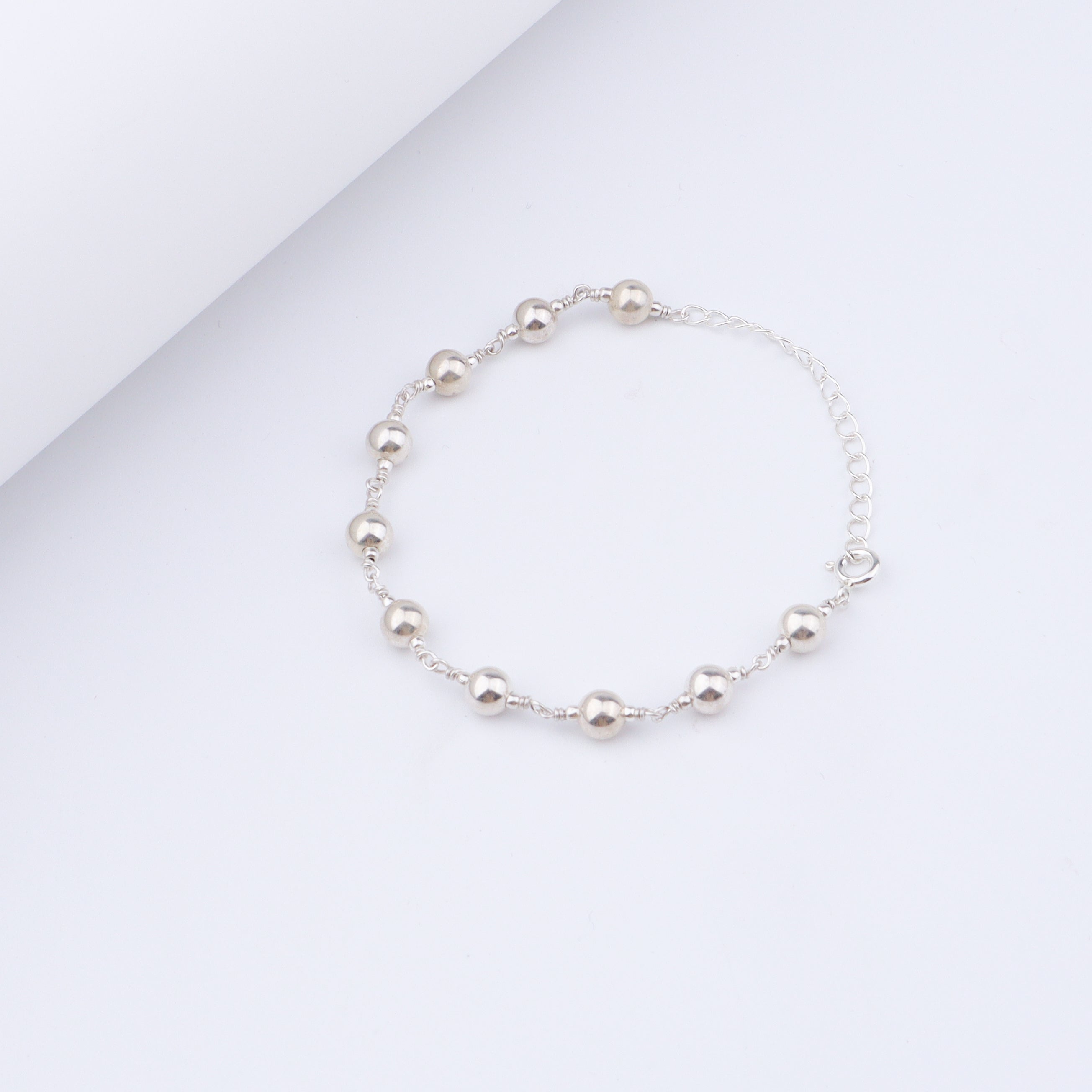 Classic Silver Bead Ganthan Bracelet