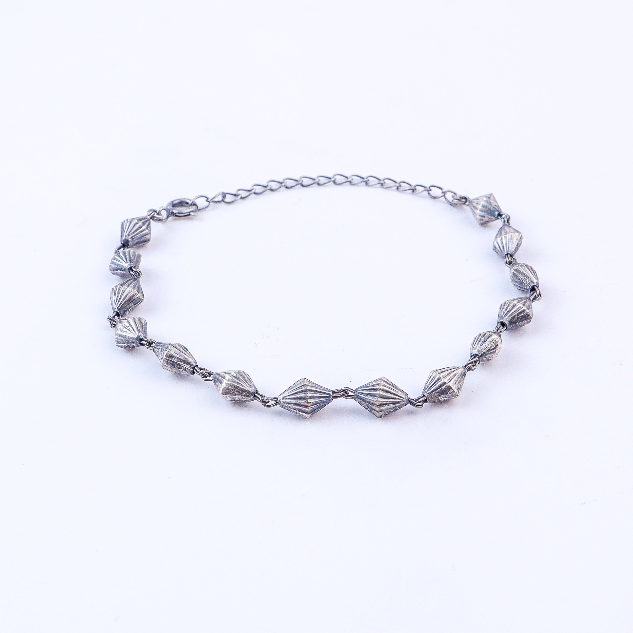 Oxidized Silver Beads Bracelet