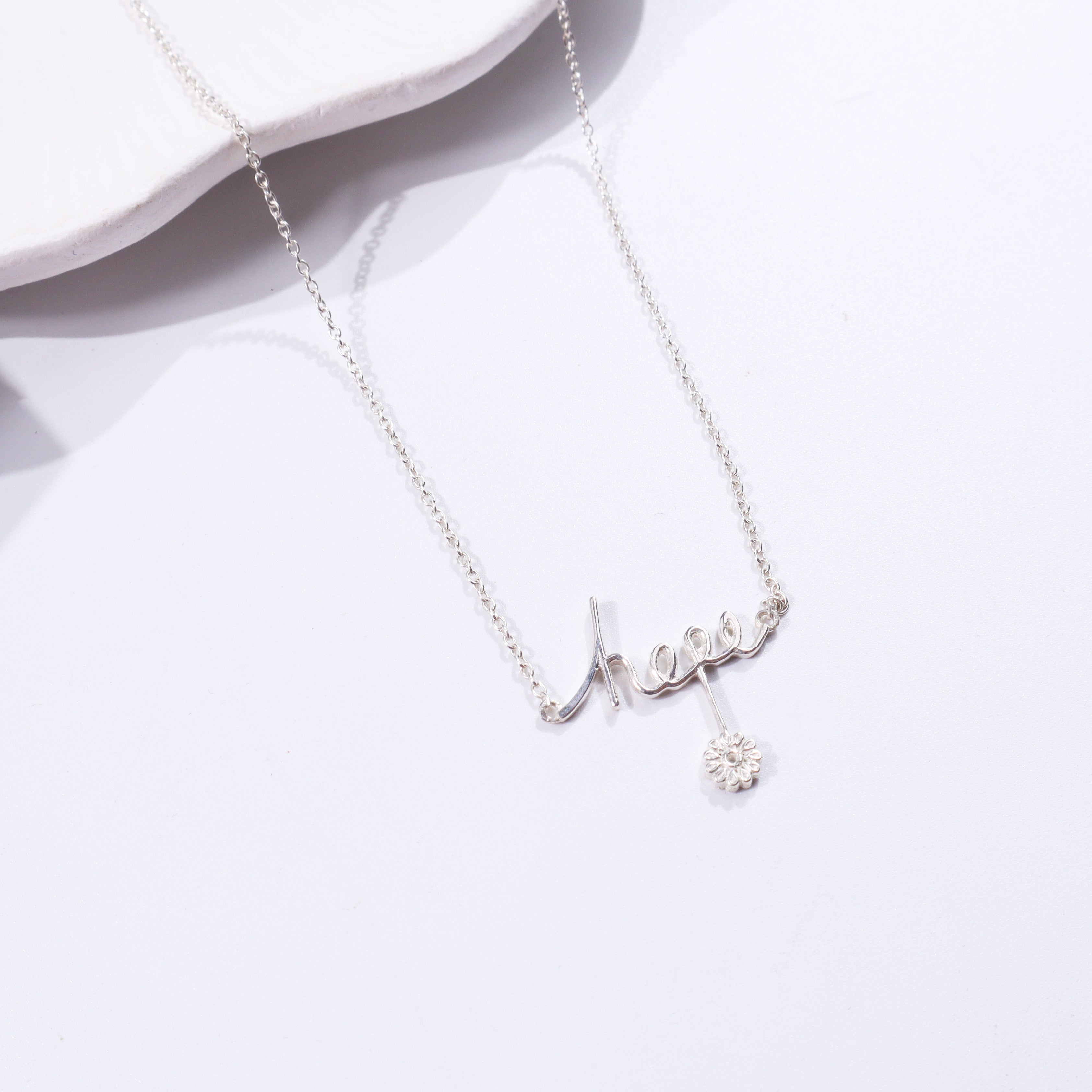 Silver Hope Pendant Necklace