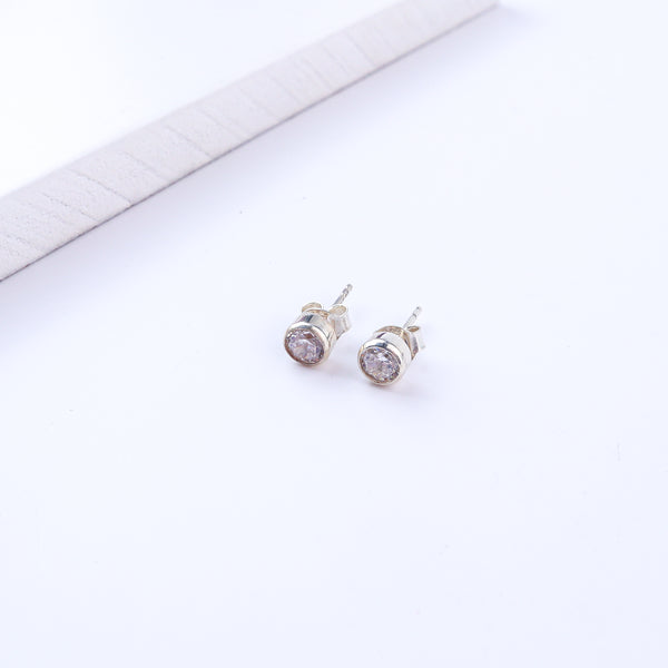 White CZ Stone Studs