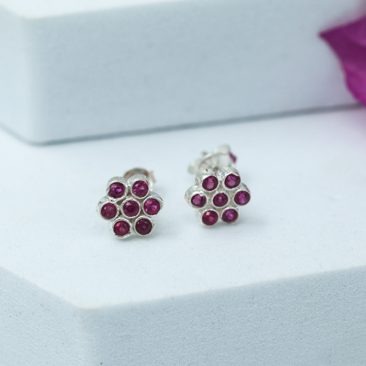 Silver Zircon Pink Kudi (Setting)