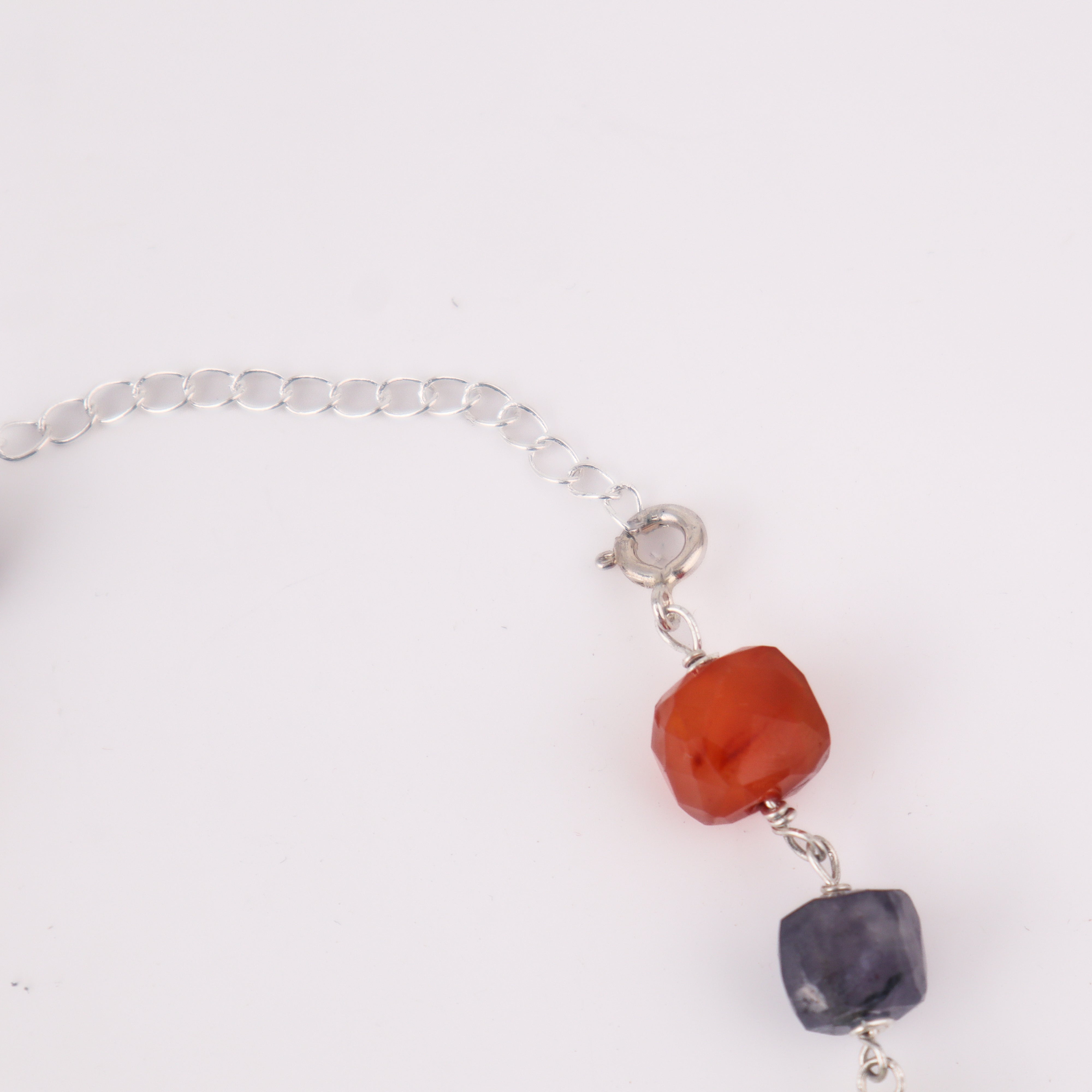 Silver Multicolor Ganthan Necklace (26 inch)