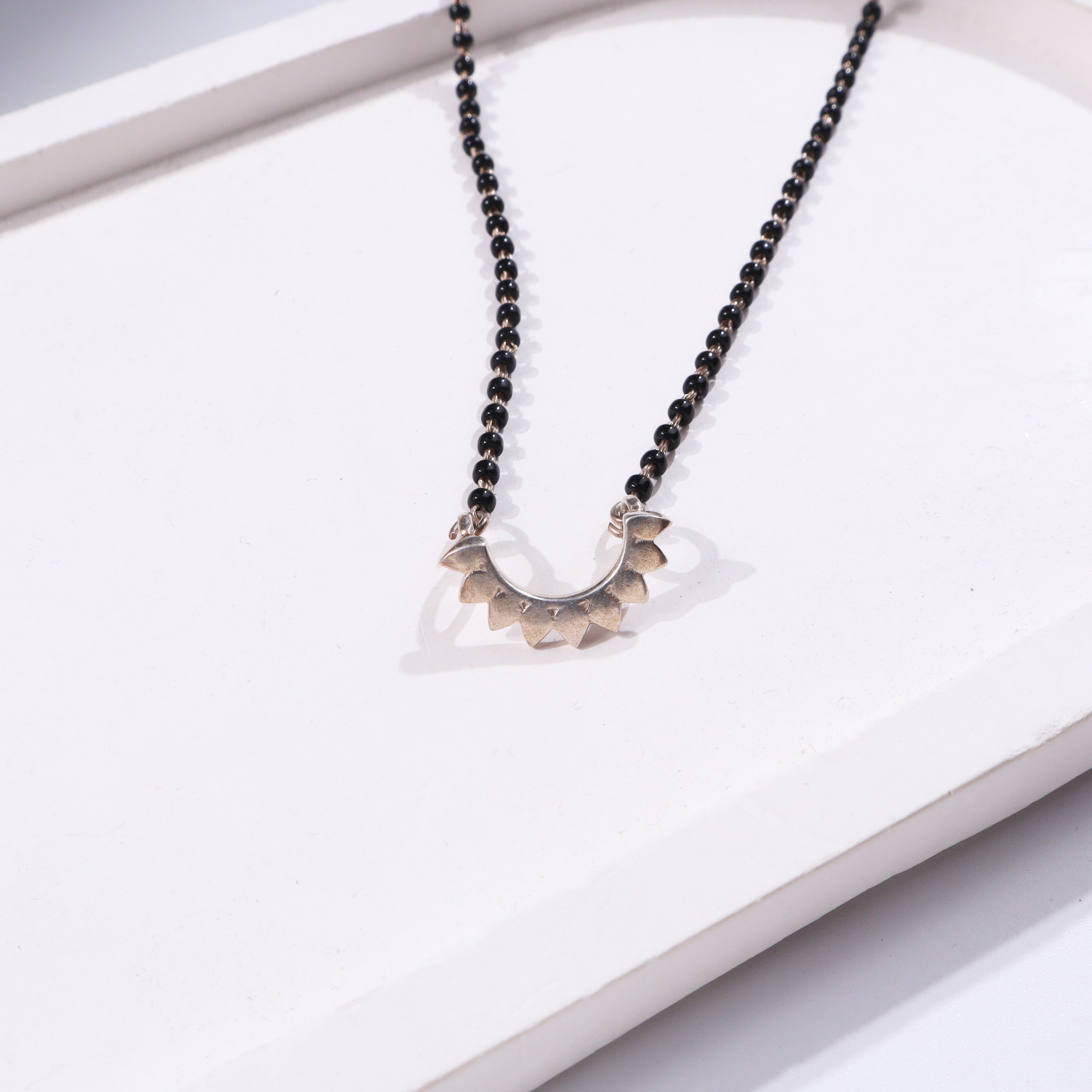 Sterling silver triangle pendant necklace