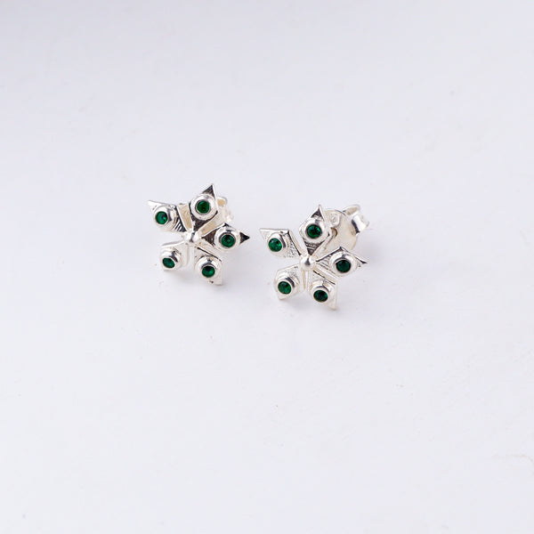Silver Nakshatra studs in 92.5 sterling silver