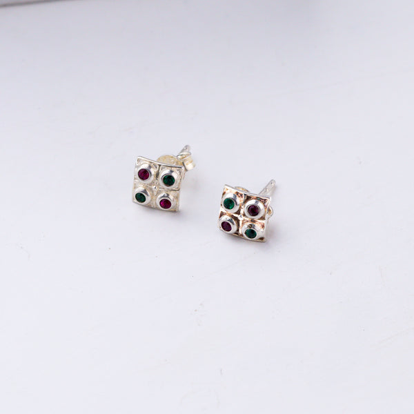 Nakshatra silver stud earrings