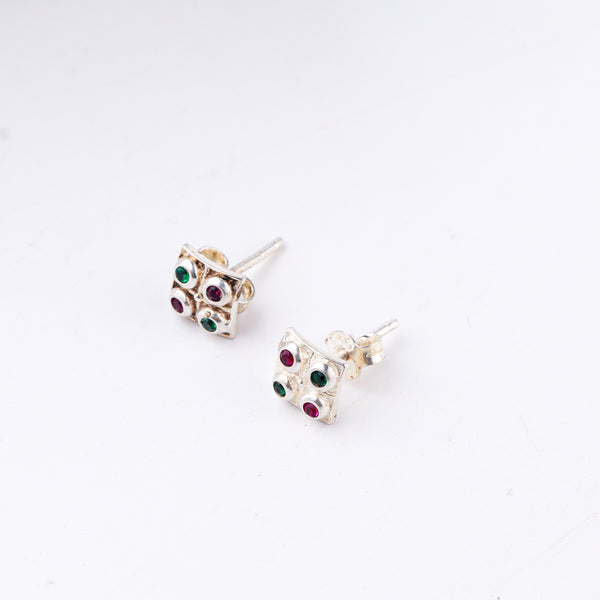 Silver Nakshatra studs in 92.5 sterling silver