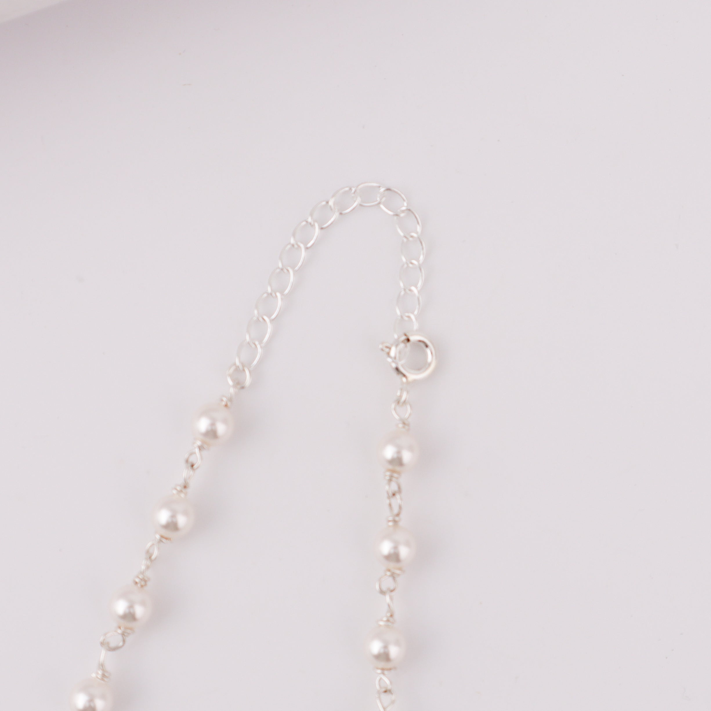 Silver Pearl Ganthan Necklace with Pyrite and Terquoise