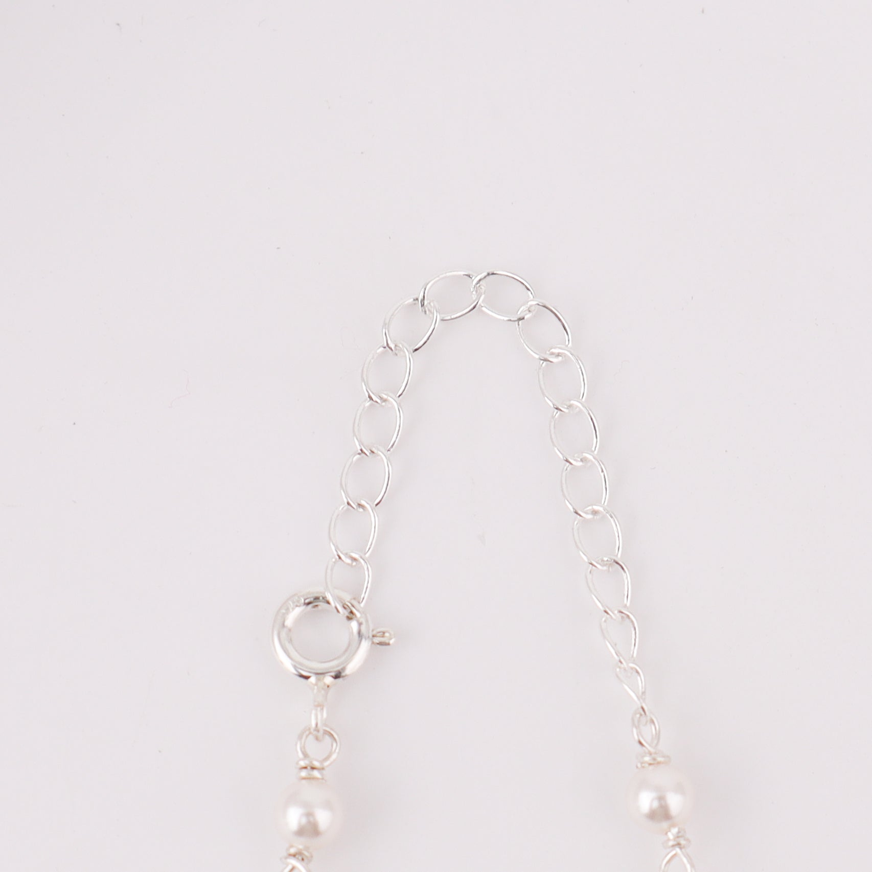 Silver Pearl Ganthan Necklace with Amethyst and Carnelian