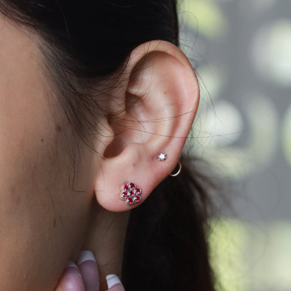 Silver Zircon Pink Kudi (Setting)