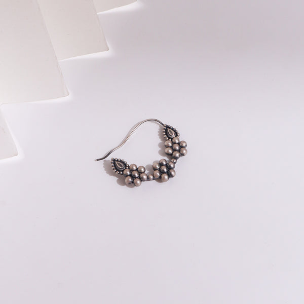 Silver jewelry earring with traditional design