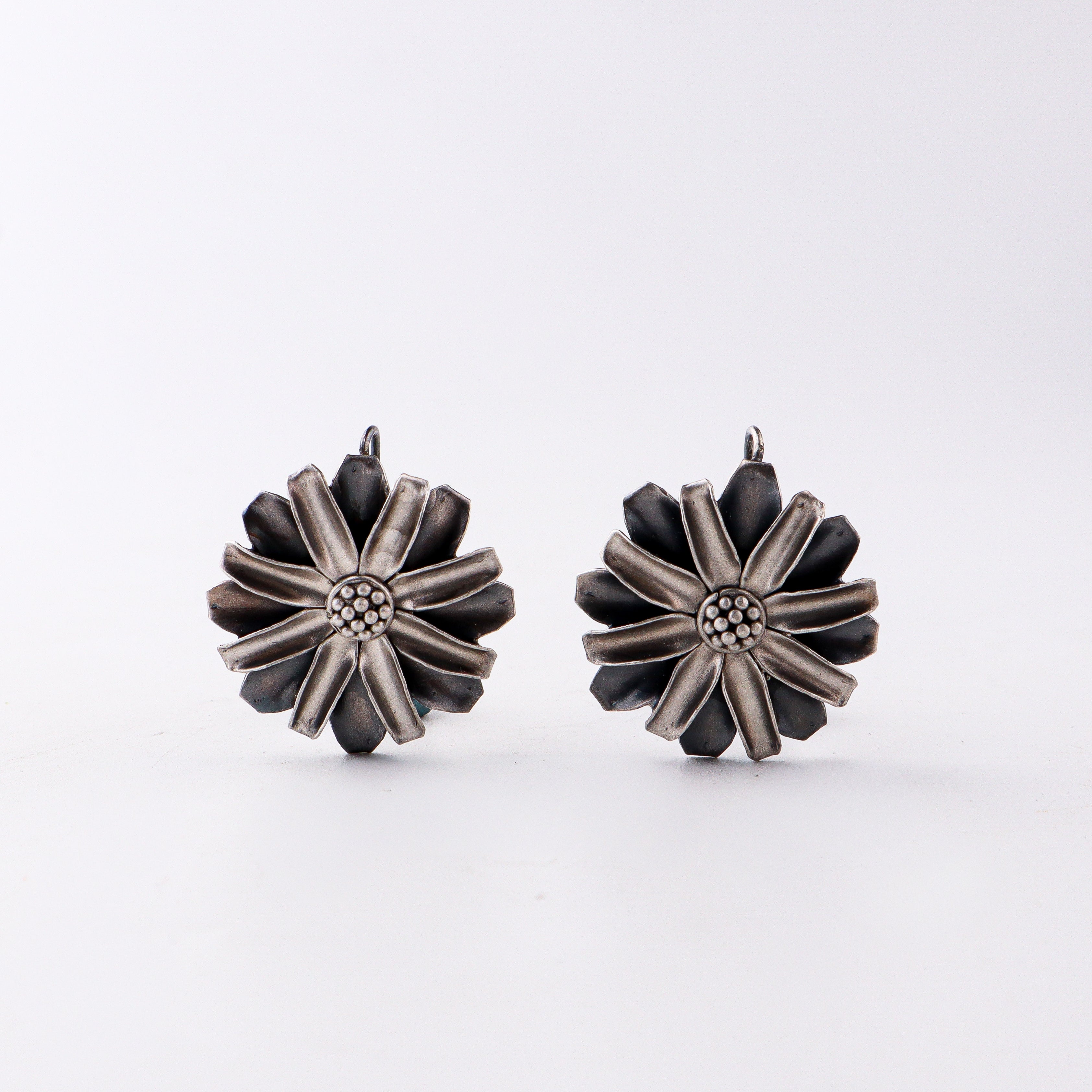 Silver Soorajmukhi (Flower Motif) Earrings