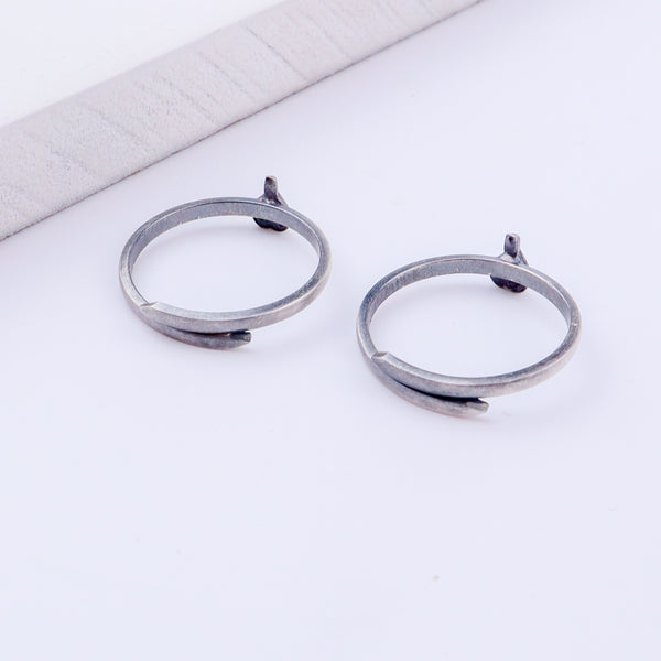 Tiny Silver Adjustable Heart Leaf Toe Ring