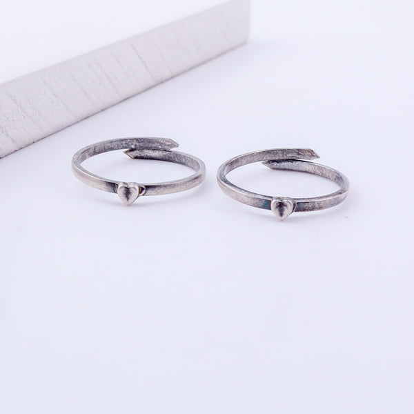 Tiny Silver Adjustable Heart Toe Ring