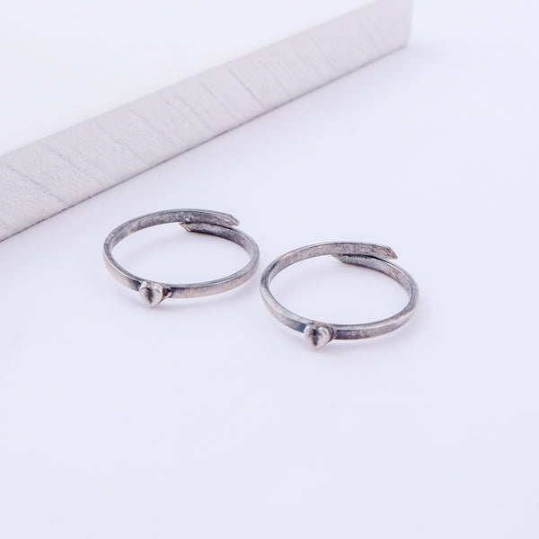 Tiny Silver Adjustable Heart Toe Ring
