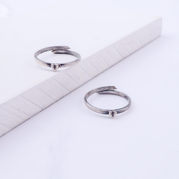 Tiny Silver Adjustable Heart Toe Ring
