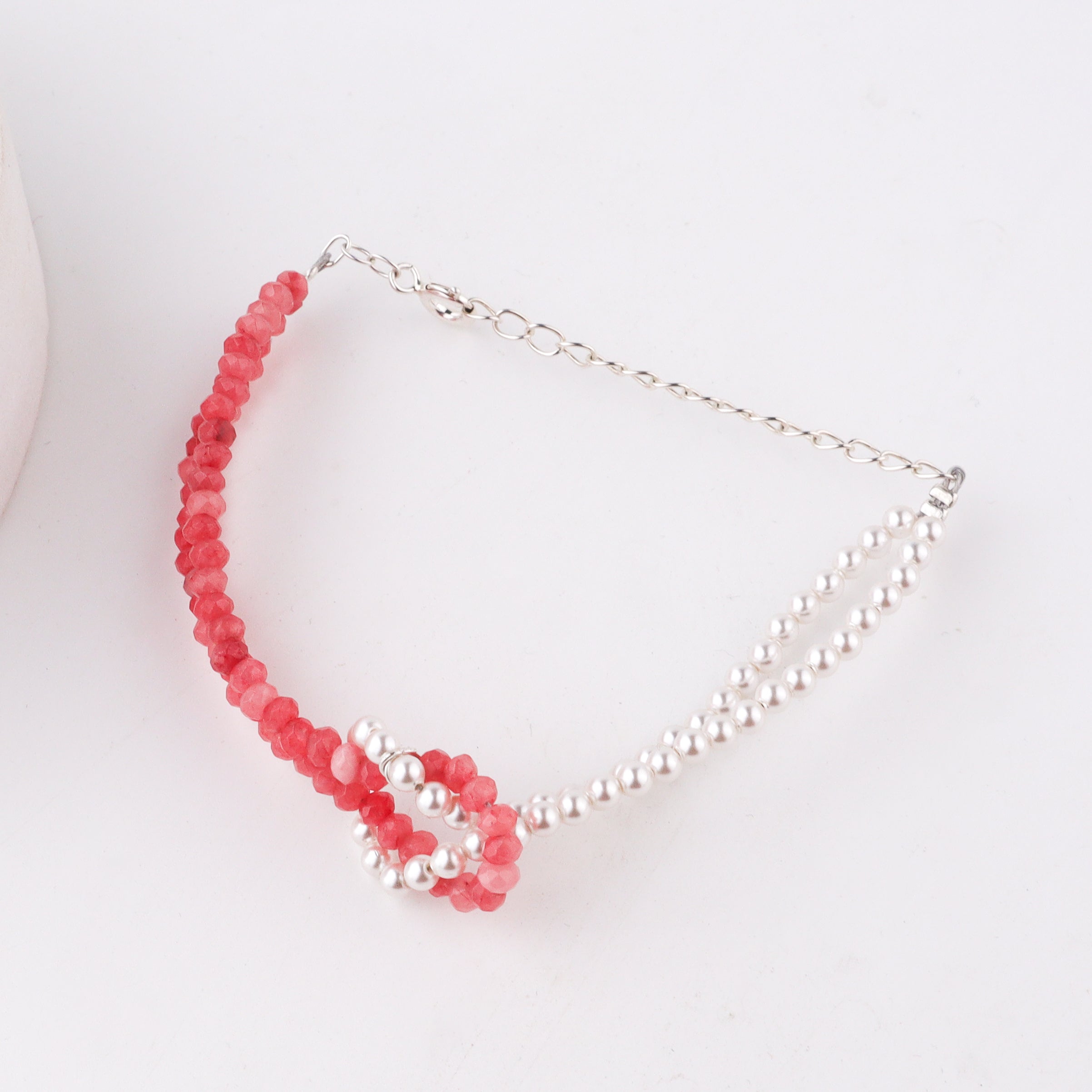 pink jade pearl bracelet for daily wear