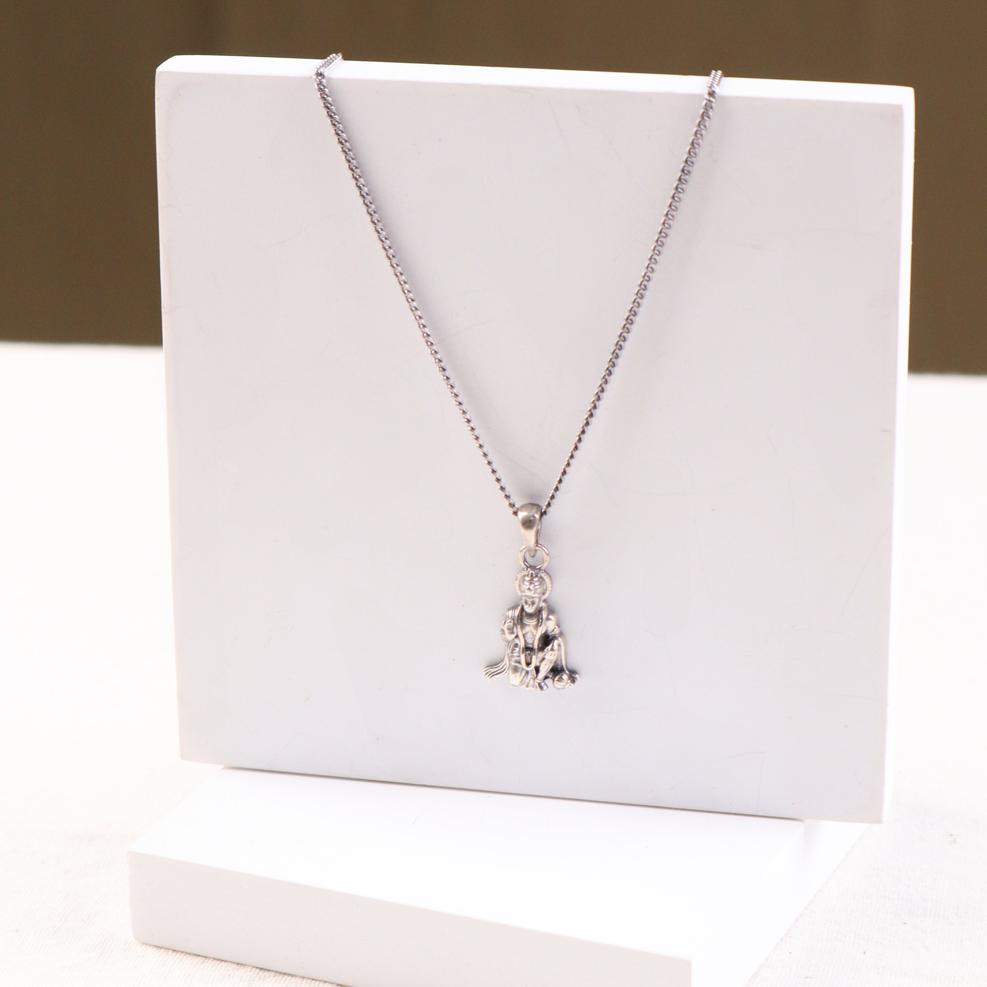 Silver Hanuman Pendant Necklace