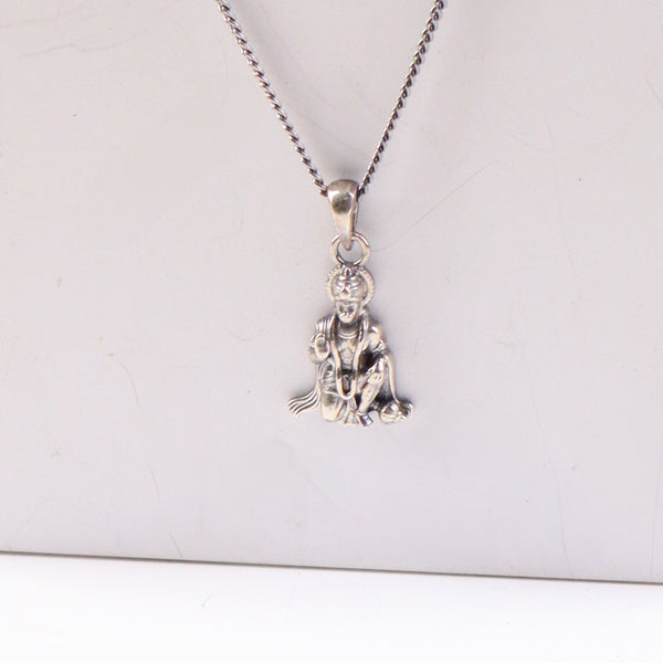 Silver Hanuman Pendant Necklace