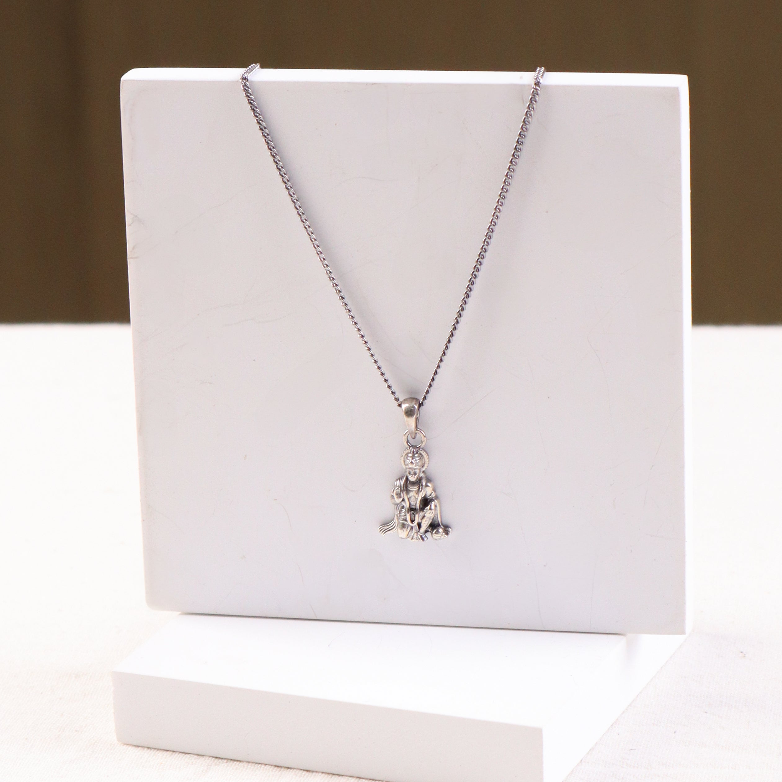 Silver Hanuman Pendant Necklace