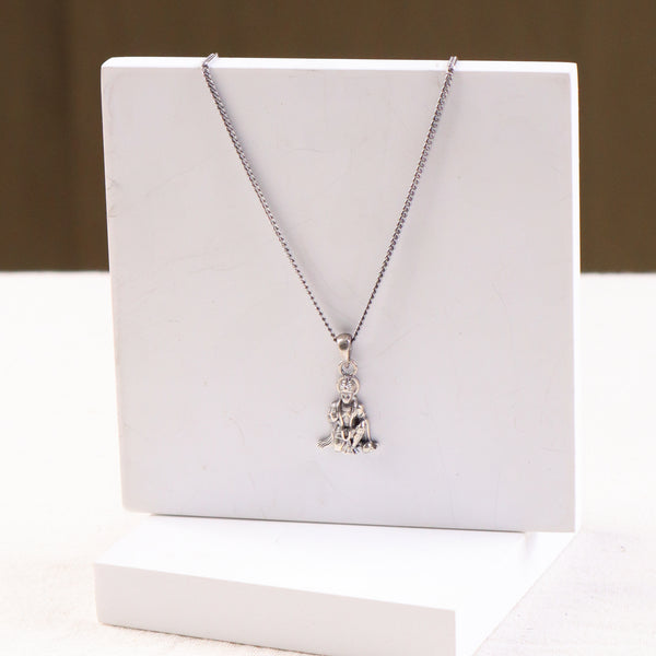 Silver Hanuman Pendant Necklace