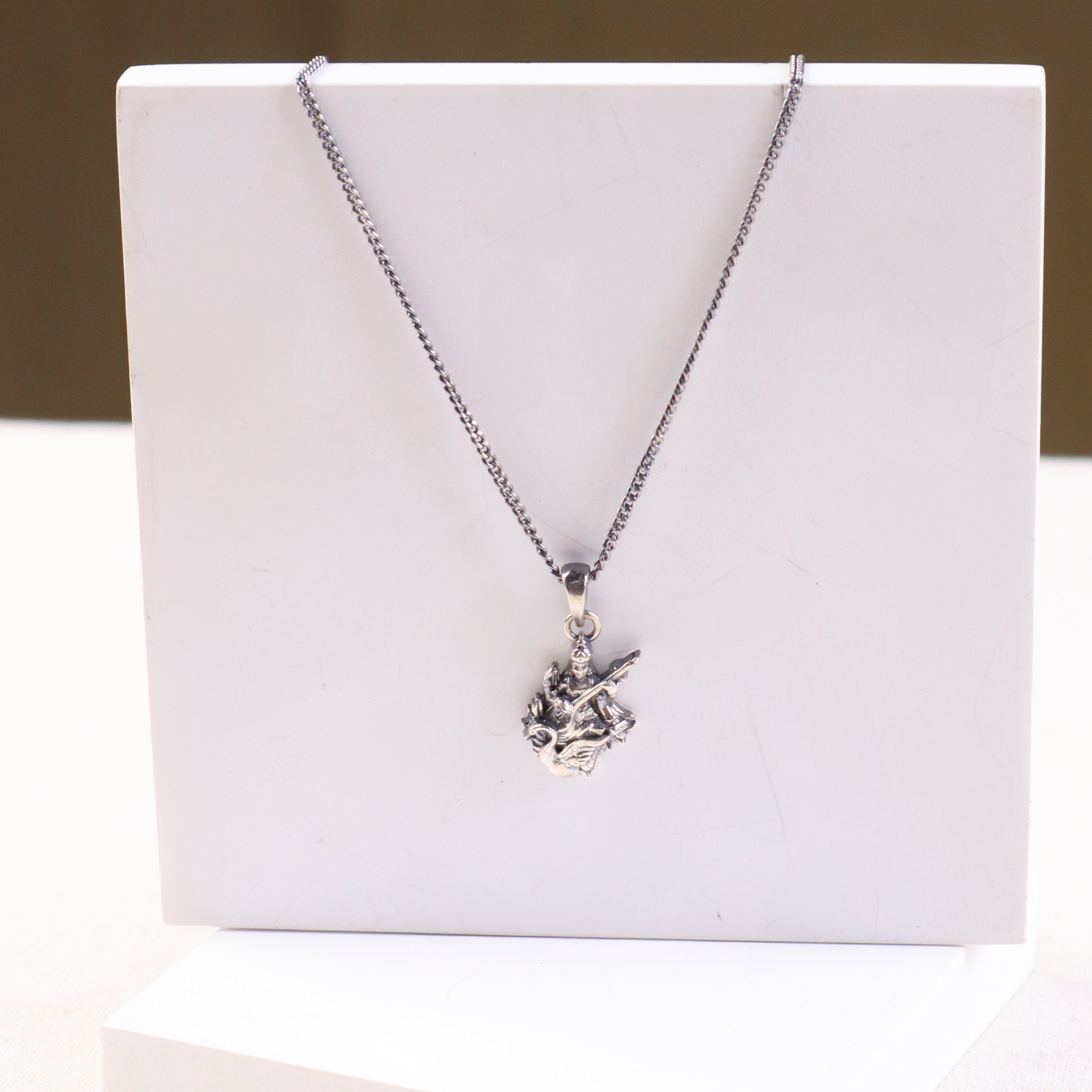 Silver Saraswati Pendant