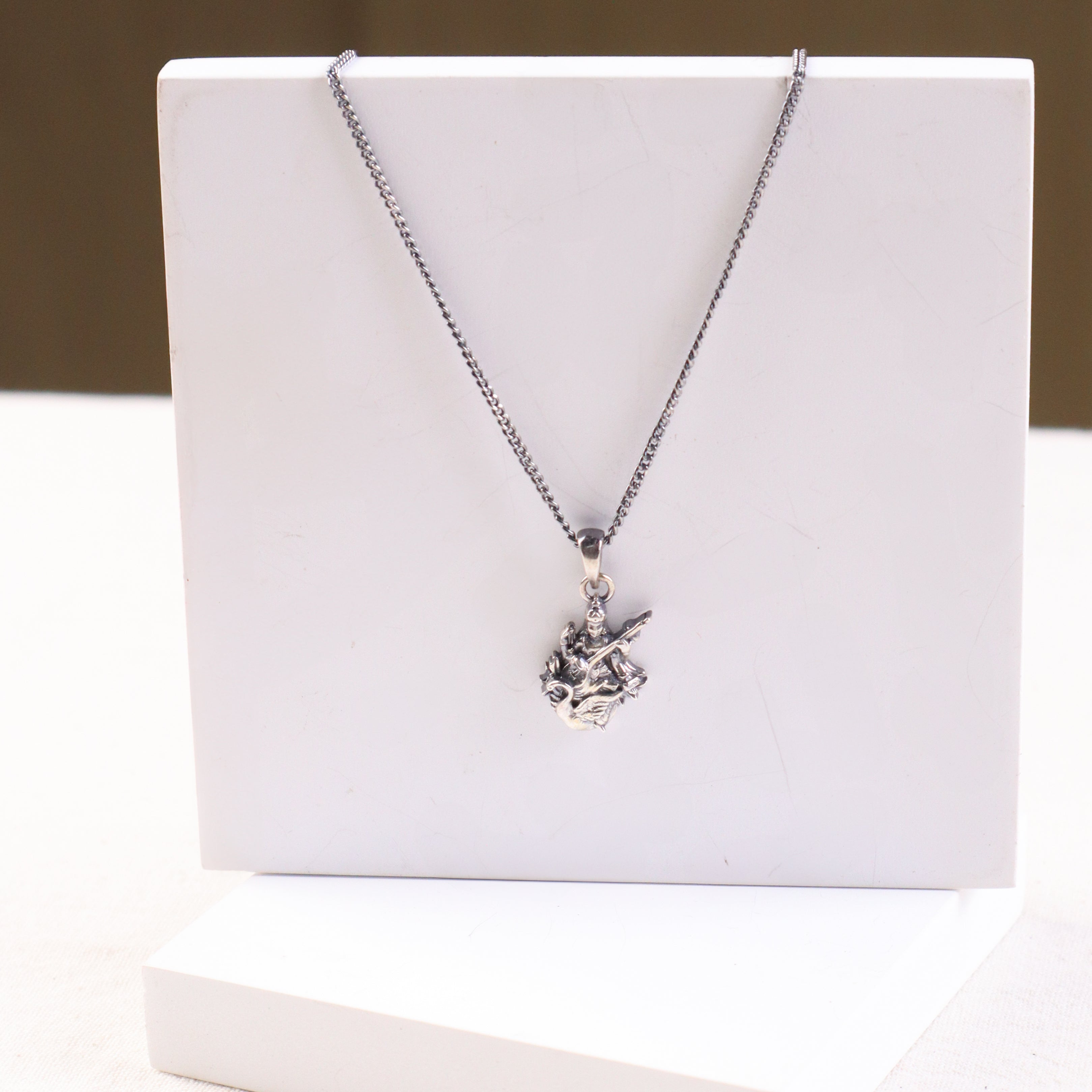 Silver Saraswati Pendant