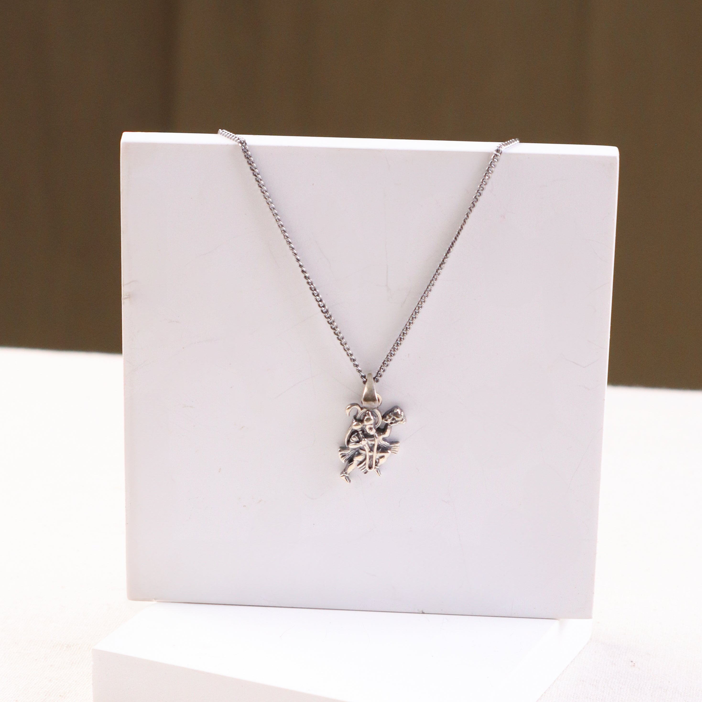 Silver Maruti Pendant Necklace