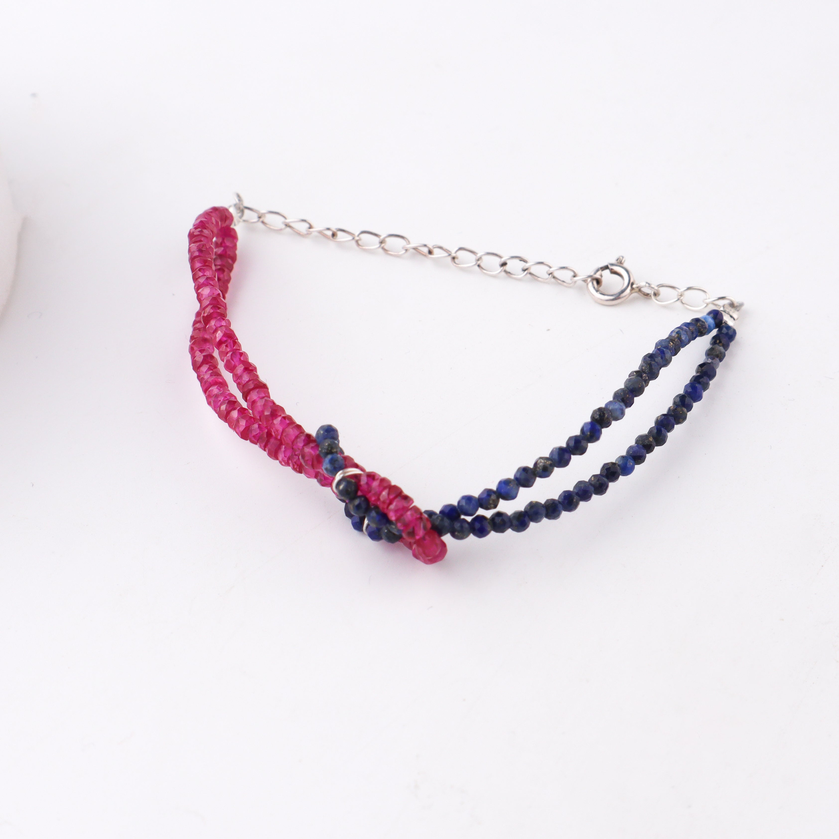 wear Ruby & Lapis Forever Bracelet for everyday look