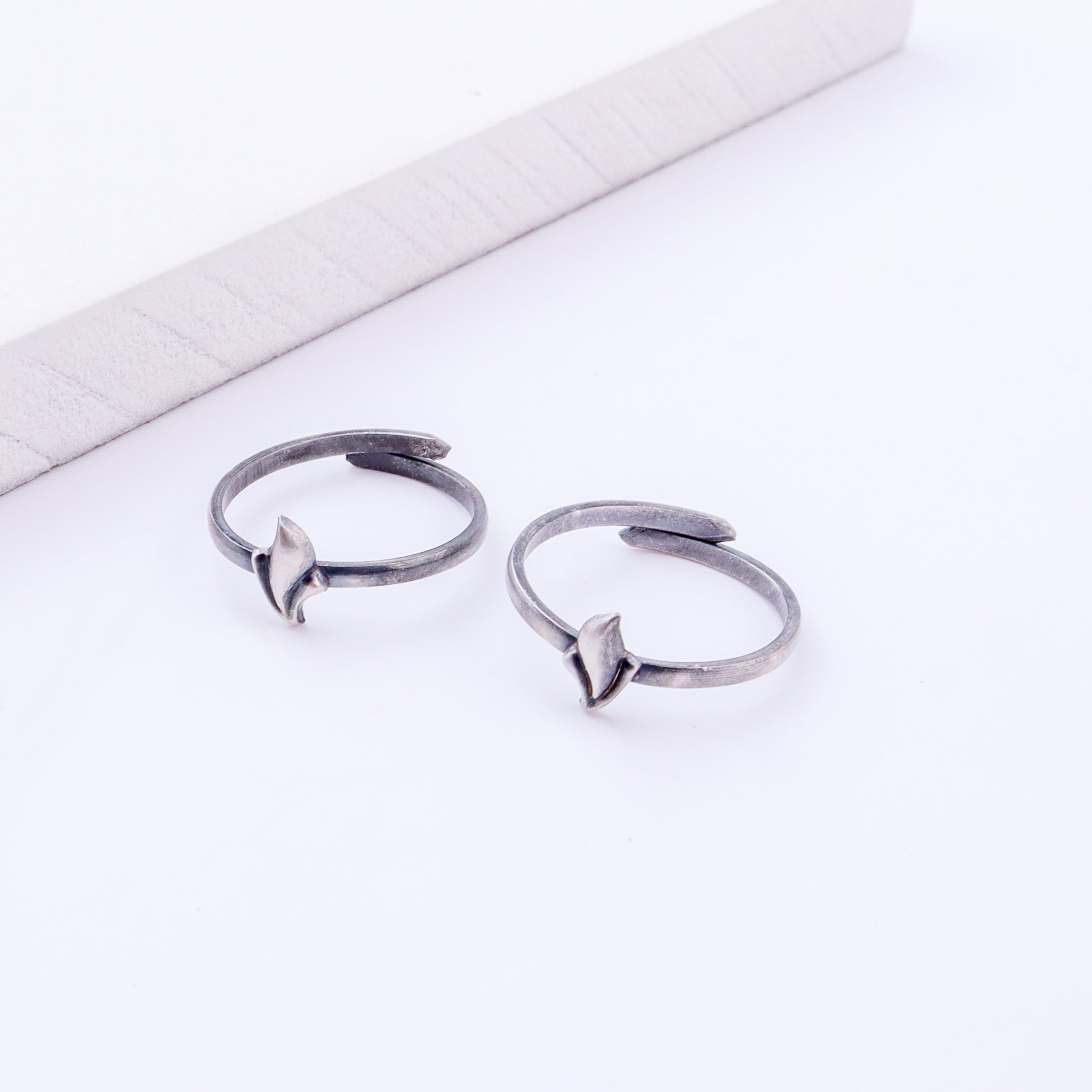Tiny Silver Adjustable Feather Toe Ring