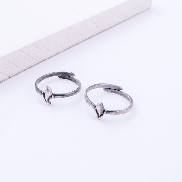 Tiny Silver Adjustable Feather Toe Ring