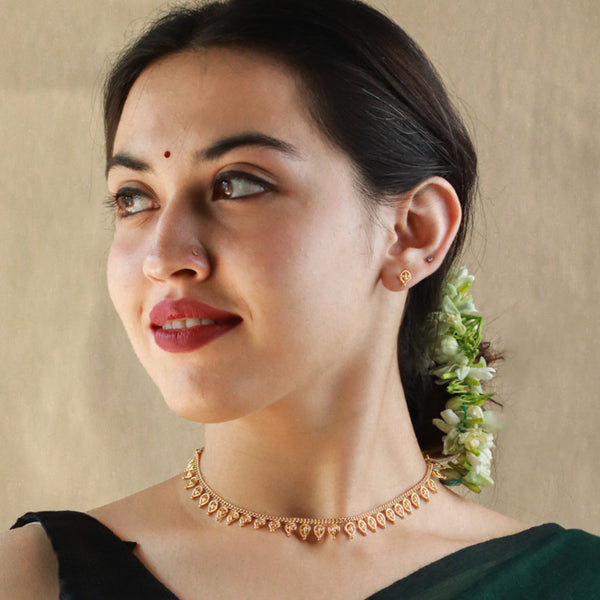 Silver Delicate Leaf Set | 92.5 Silver | 22K Gold Plated