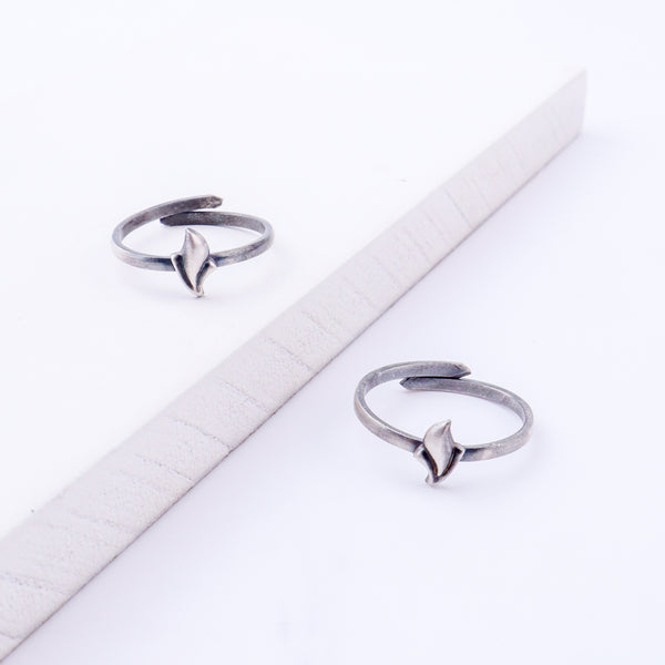Tiny Silver Adjustable Feather Toe Ring