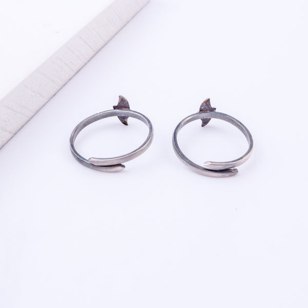 Tiny Silver Adjustable Feather Toe Ring