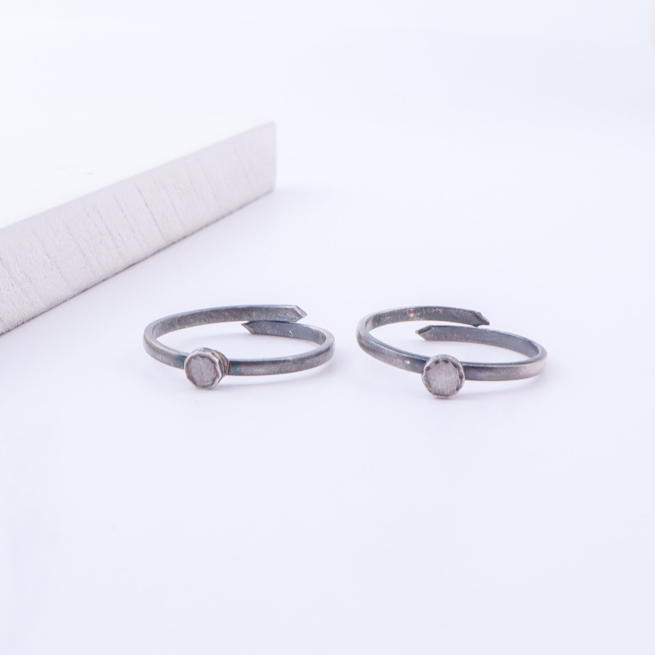Tiny Silver Adjustable Flat Circle Toe Ring
