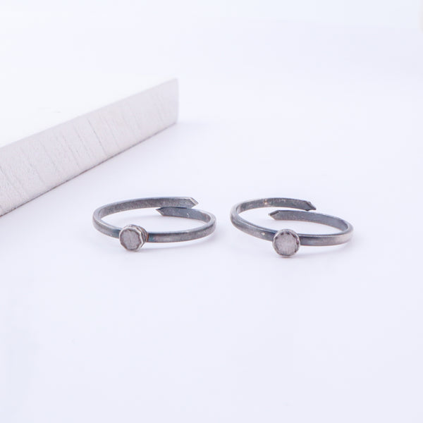 Tiny Silver Adjustable Flat Circle Toe Ring