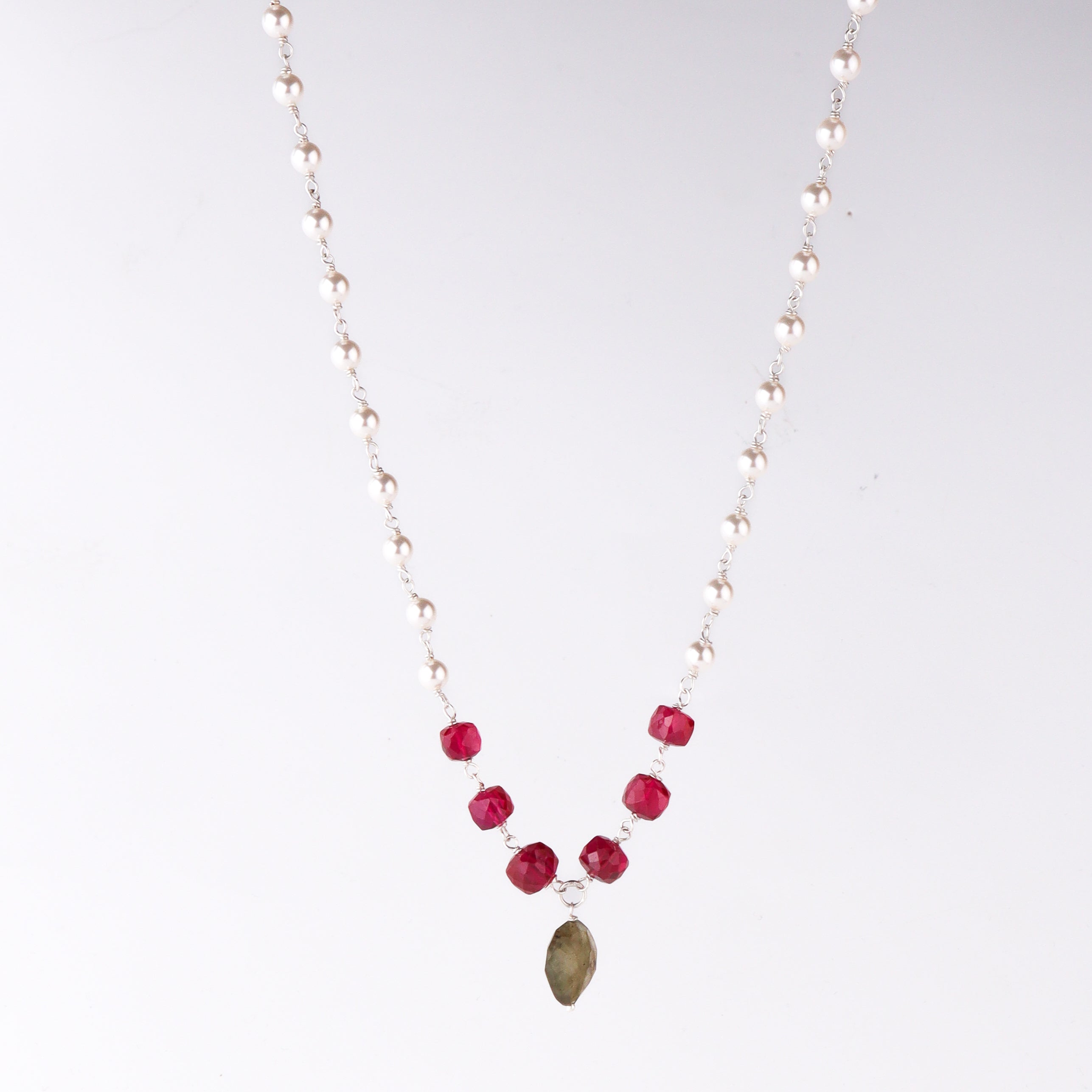 style pearl ganthan necklace for festive bridal look