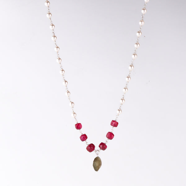 style pearl ganthan necklace for festive bridal look