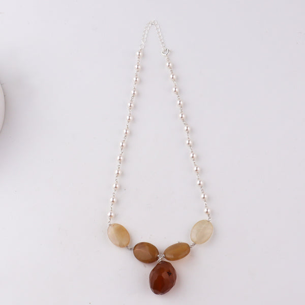Maharashtrian ganthan pearl citrine necklace handcrafted detailing