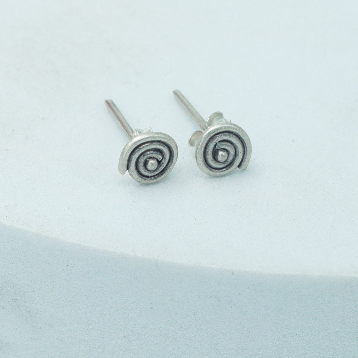 Oxidized Silver Delicate Spiral Set