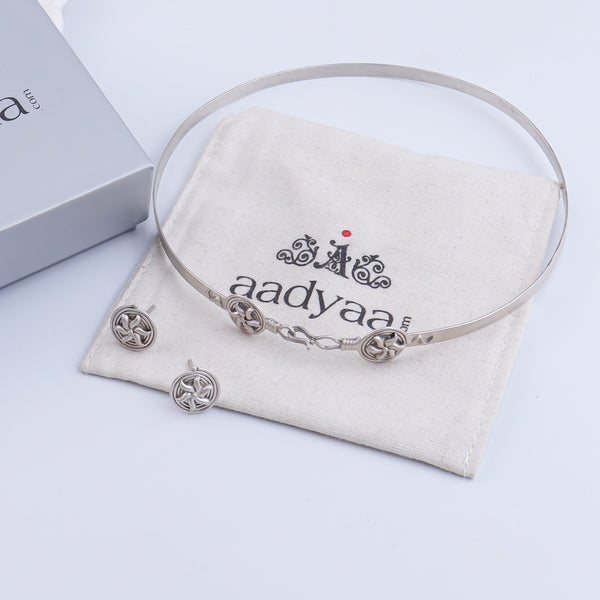 Chitaak – Sun Motif Choker Necklace | Oxidised Silver | (Made to Order)
