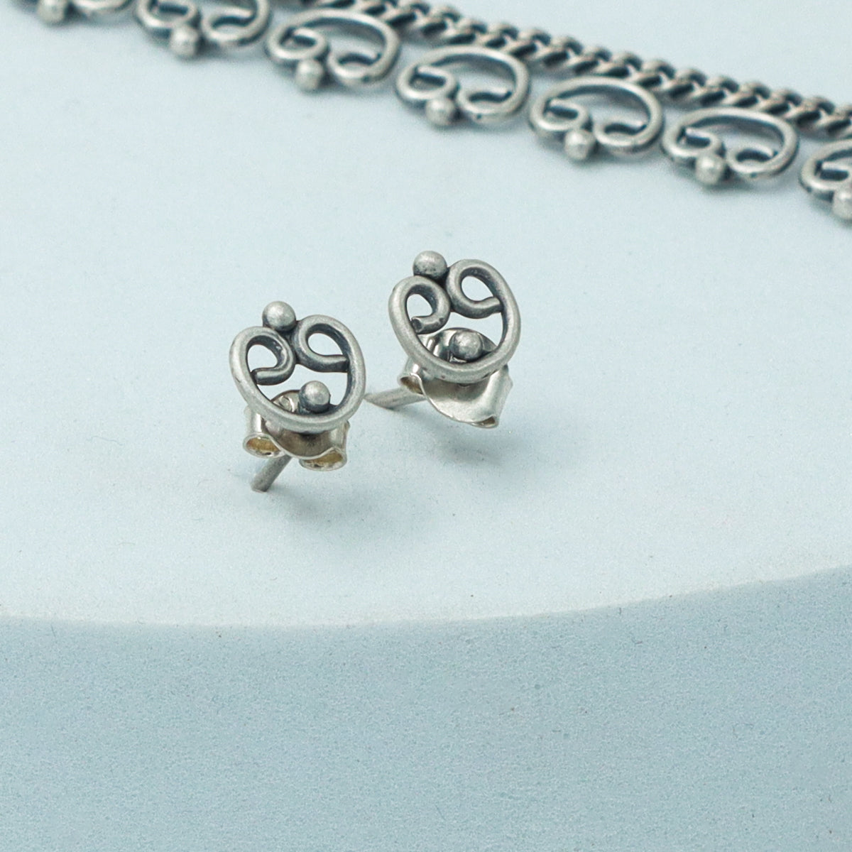 Oxidized Silver Delicate Gopadma Set