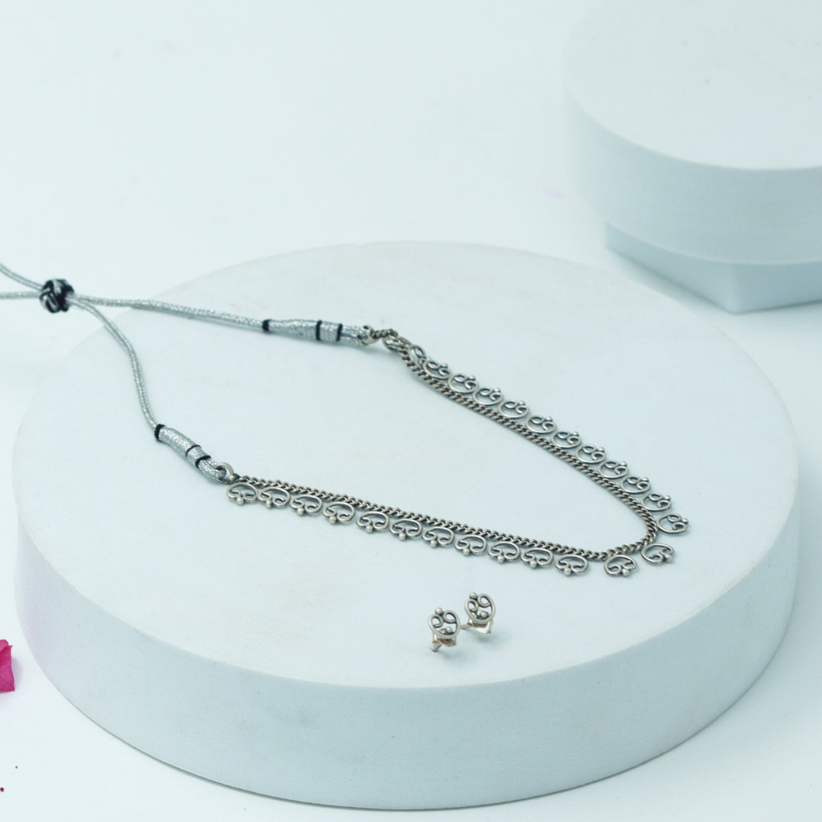 Oxidized Silver Delicate Gopadma Set