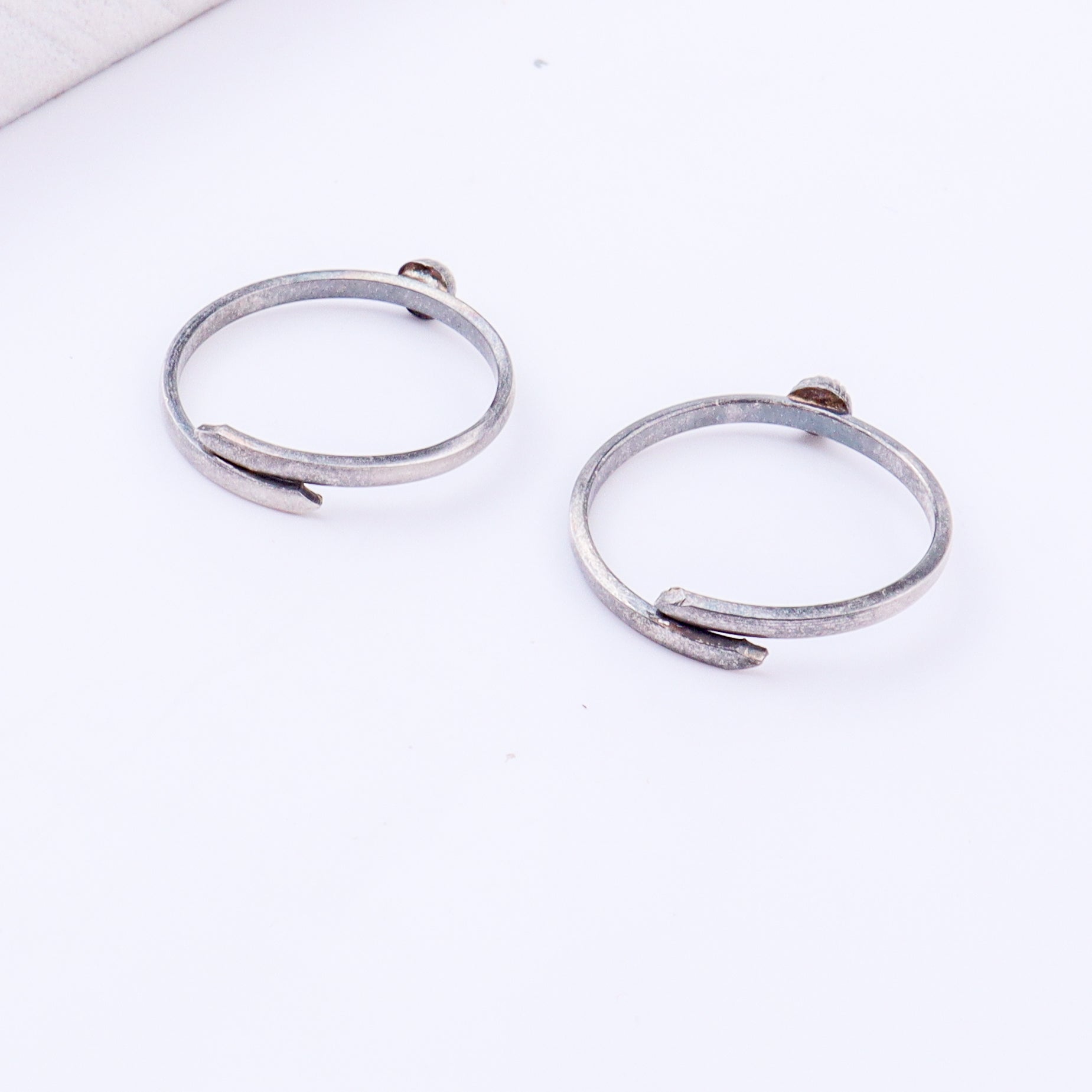 Tiny Silver Adjustable Textured Dome Toe Ring