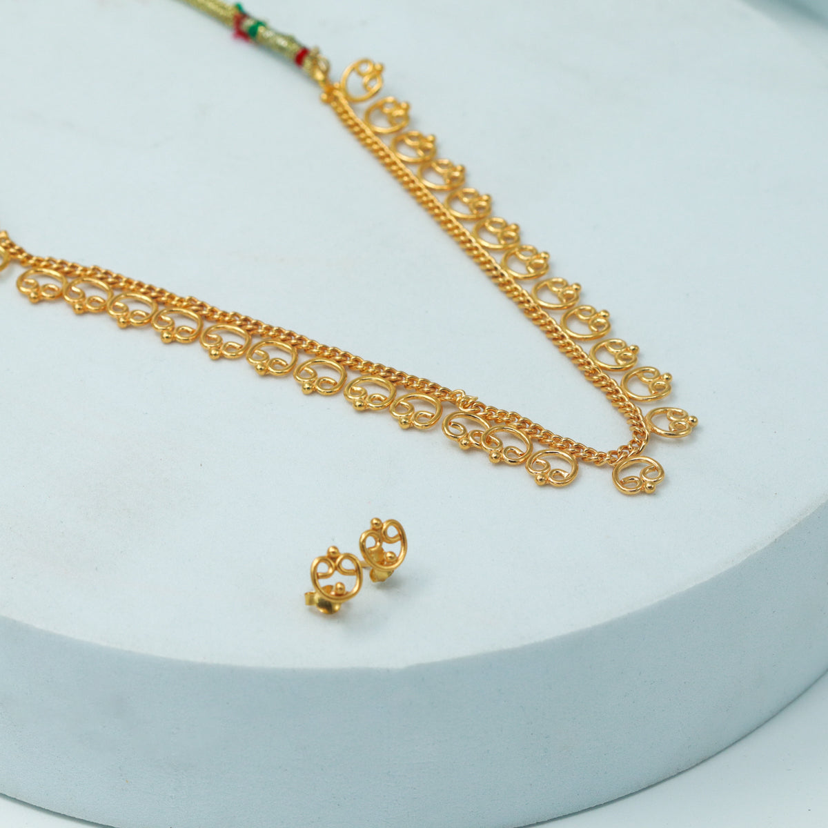 Silver Delicate Gopadma Set (Gold Plated)