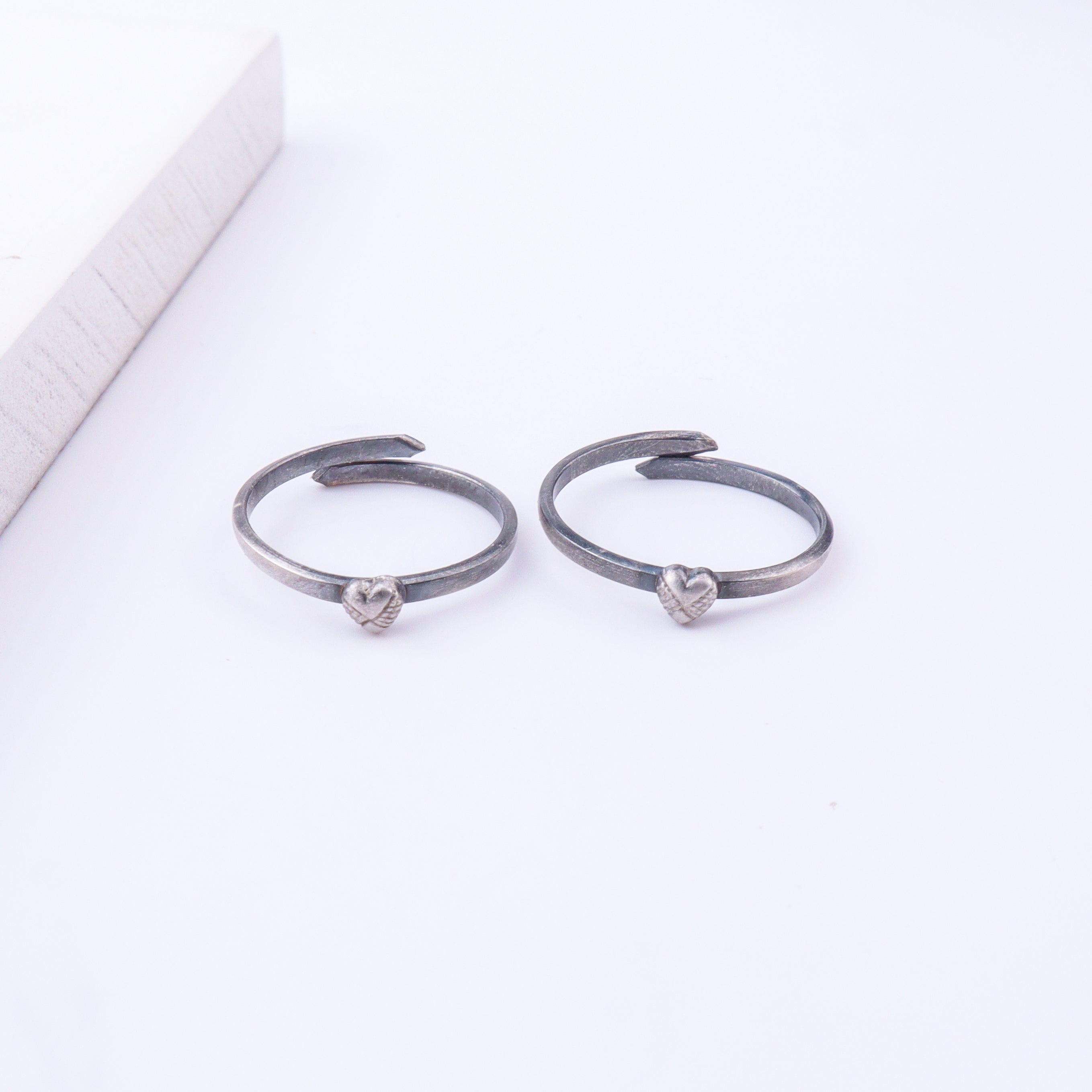 Tiny Silver Adjustable Heart Toe Ring